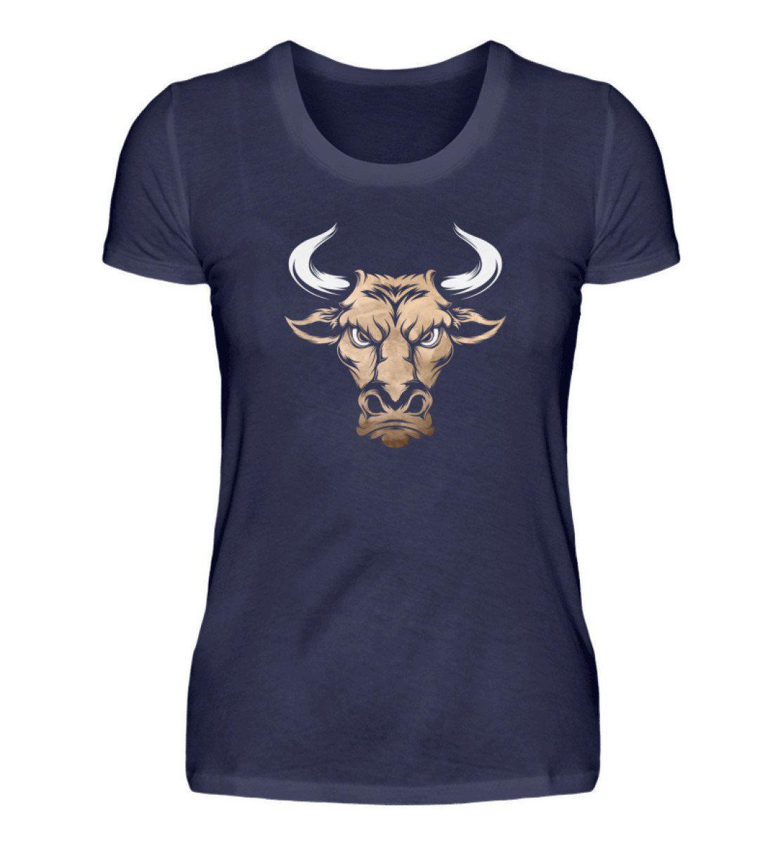 Kuh Hörner Gesicht · Damen T-Shirt-Damen Basic T-Shirt-Navy-S-Agrarstarz