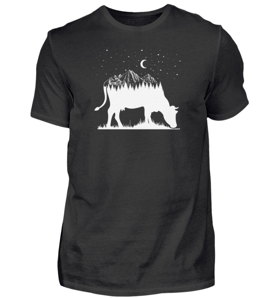 Kuh Landschaft simple · Herren T-Shirt-Herren Basic T-Shirt-Black-S-Agrarstarz