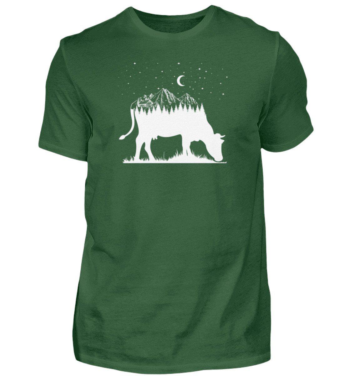 Kuh Landschaft simple · Herren T-Shirt-Herren Basic T-Shirt-Bottle Green-S-Agrarstarz