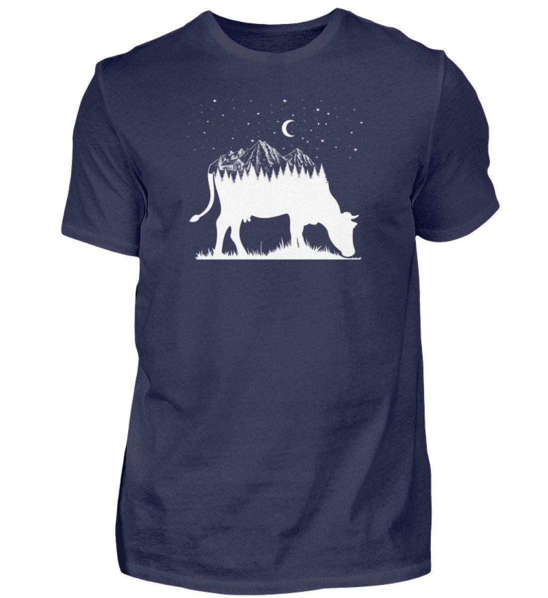 Kuh Landschaft simple · Herren T-Shirt-Herren Basic T-Shirt-Navy-S-Agrarstarz