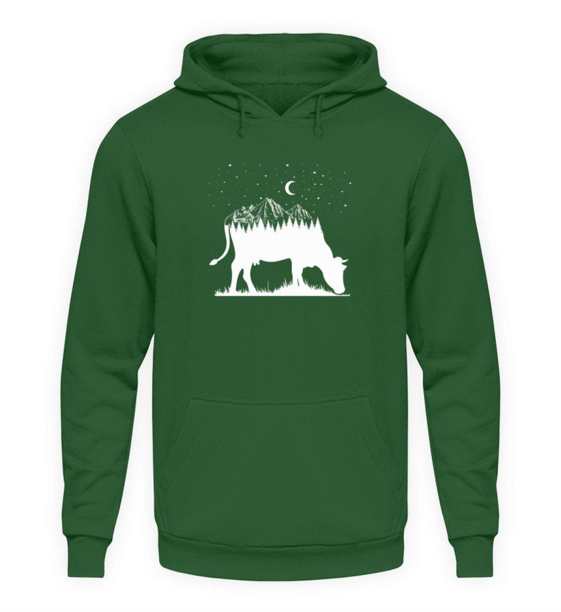 Kuh Landschaft simple · Unisex Kapuzenpullover Hoodie-Unisex Hoodie-Bottle Green-S-Agrarstarz
