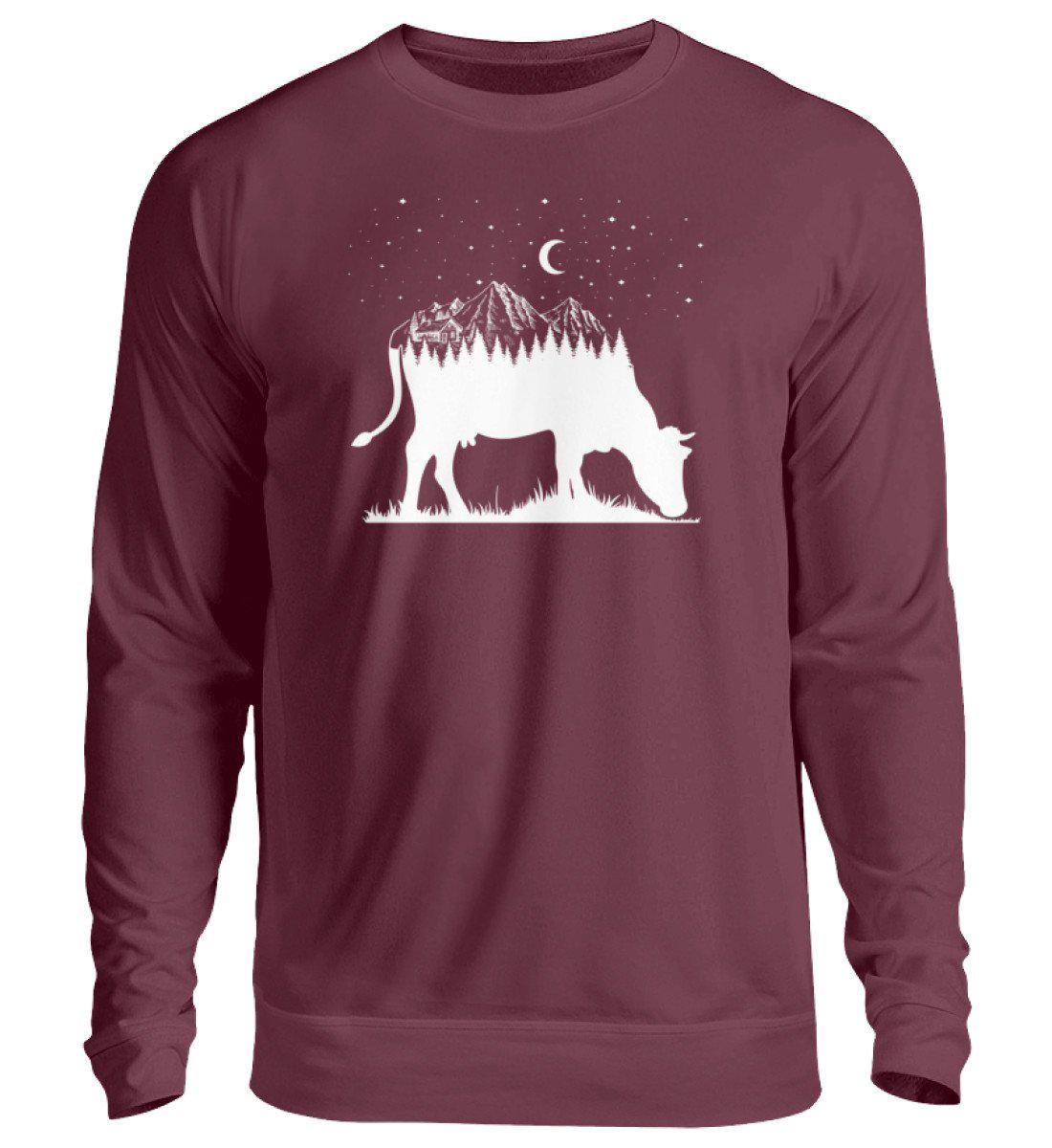 Kuh Landschaft simple · Unisex Sweatshirt Pullover-Unisex Sweatshirt-Burgundy-S-Agrarstarz