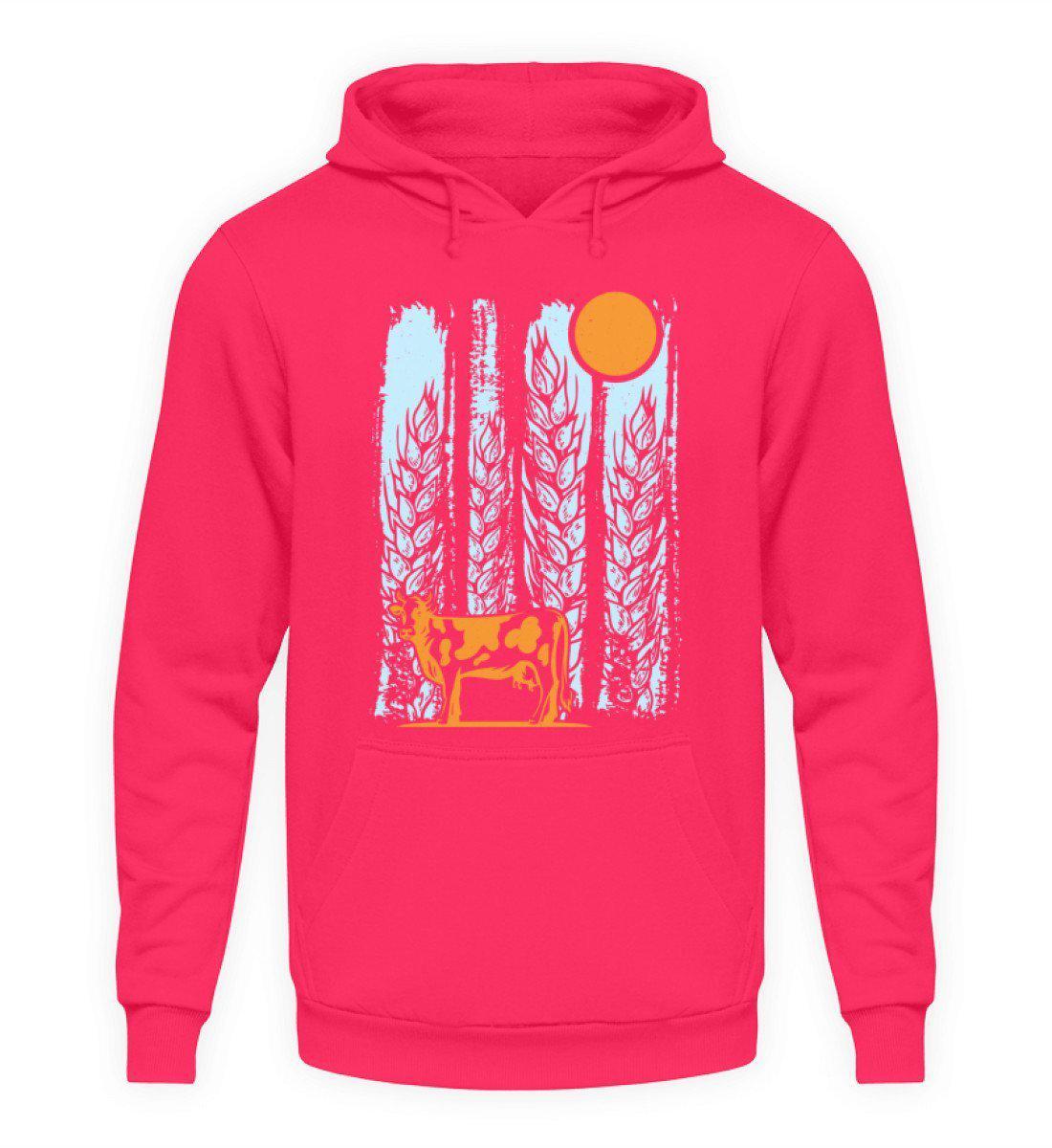 Kuh Mond Colourful · Unisex Kapuzenpullover Hoodie-Unisex Hoodie-Hot Pink-L-Agrarstarz