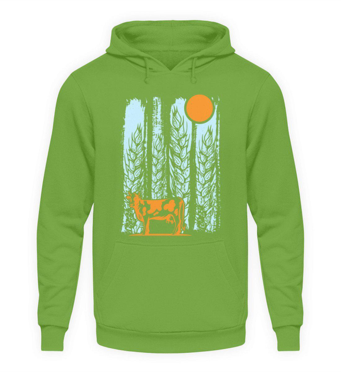 Kuh Mond Colourful · Unisex Kapuzenpullover Hoodie-Unisex Hoodie-LimeGreen-L-Agrarstarz
