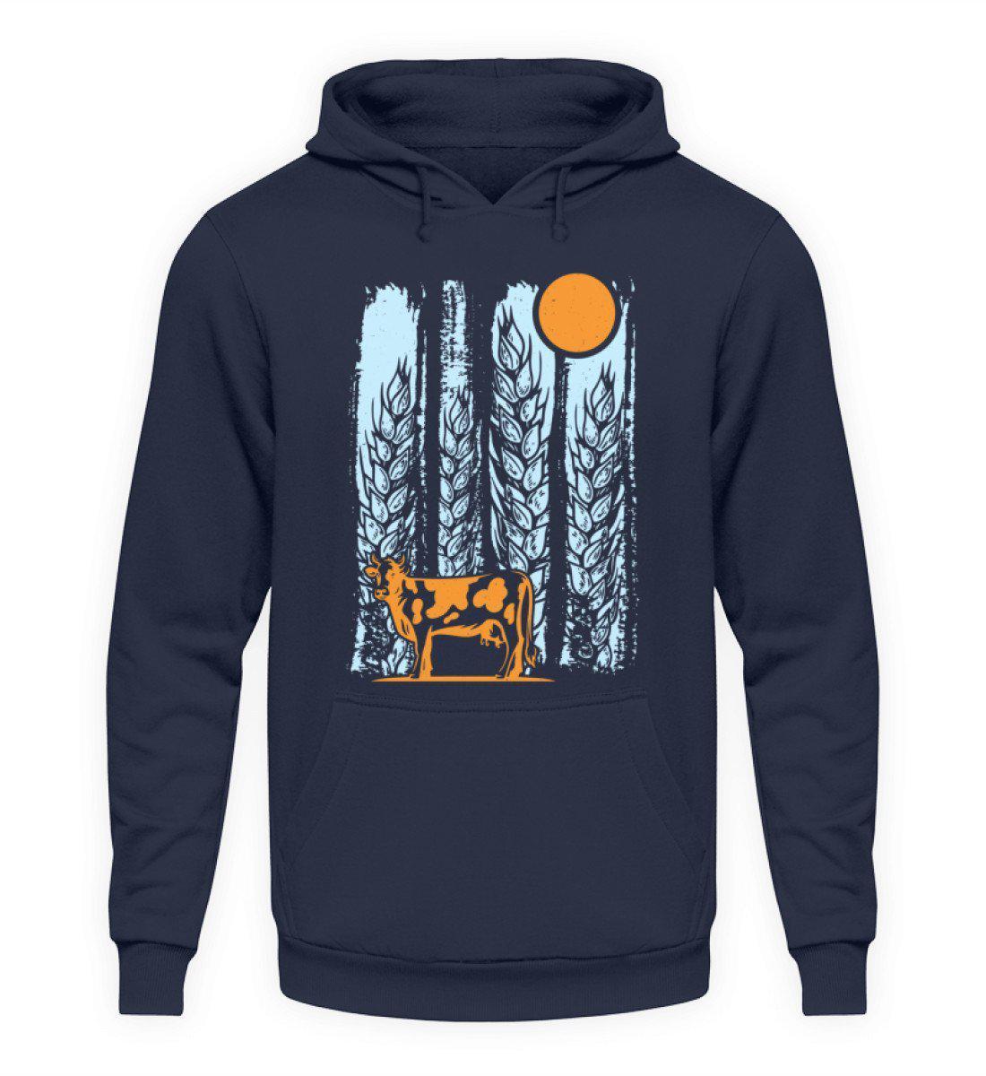 Kuh Mond Colourful · Unisex Kapuzenpullover Hoodie-Unisex Hoodie-Oxford Navy-L-Agrarstarz