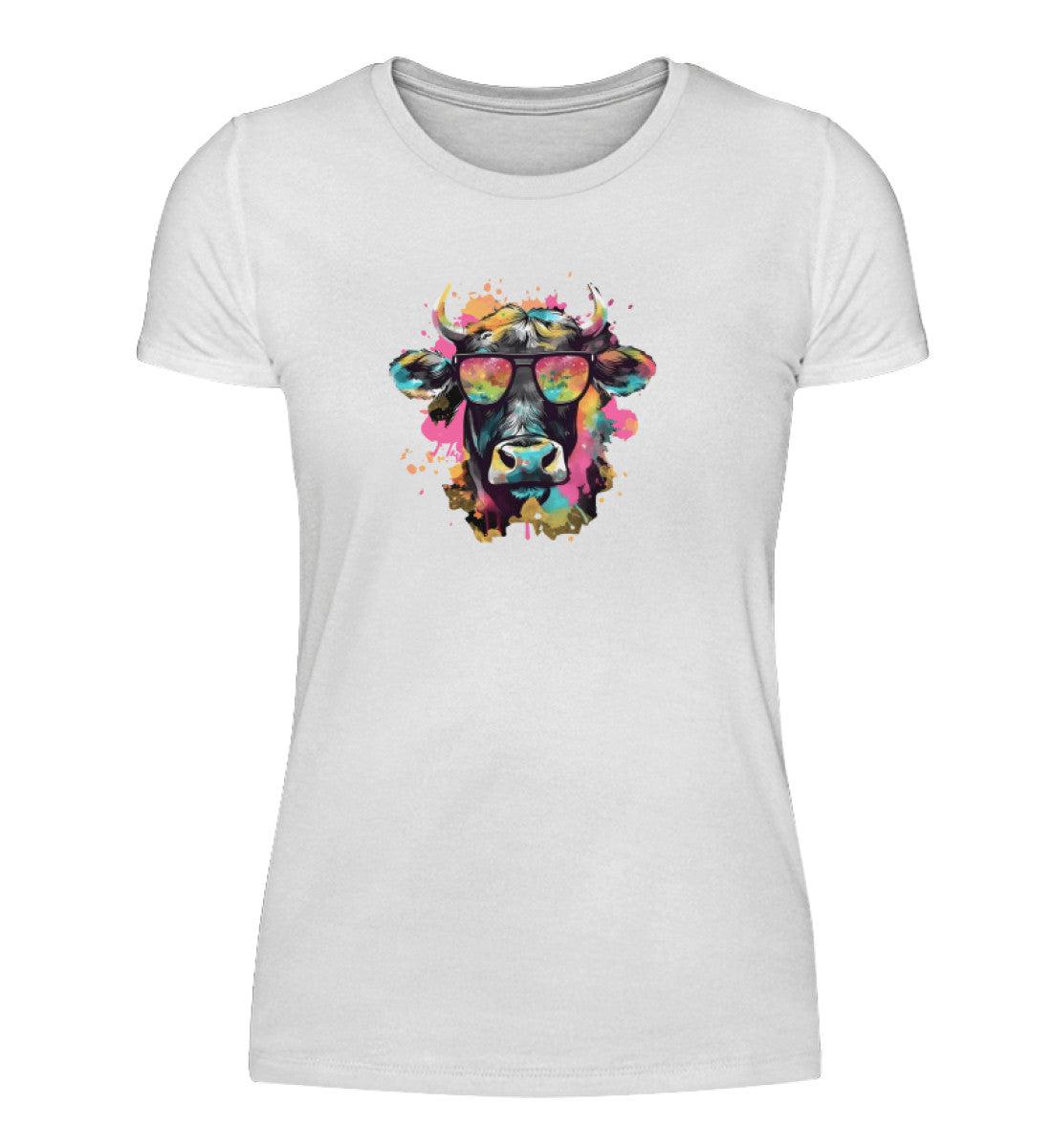 Kuh Sonnenbrille · Damen T-Shirt-Damen Basic T-Shirt-White-S-Agrarstarz