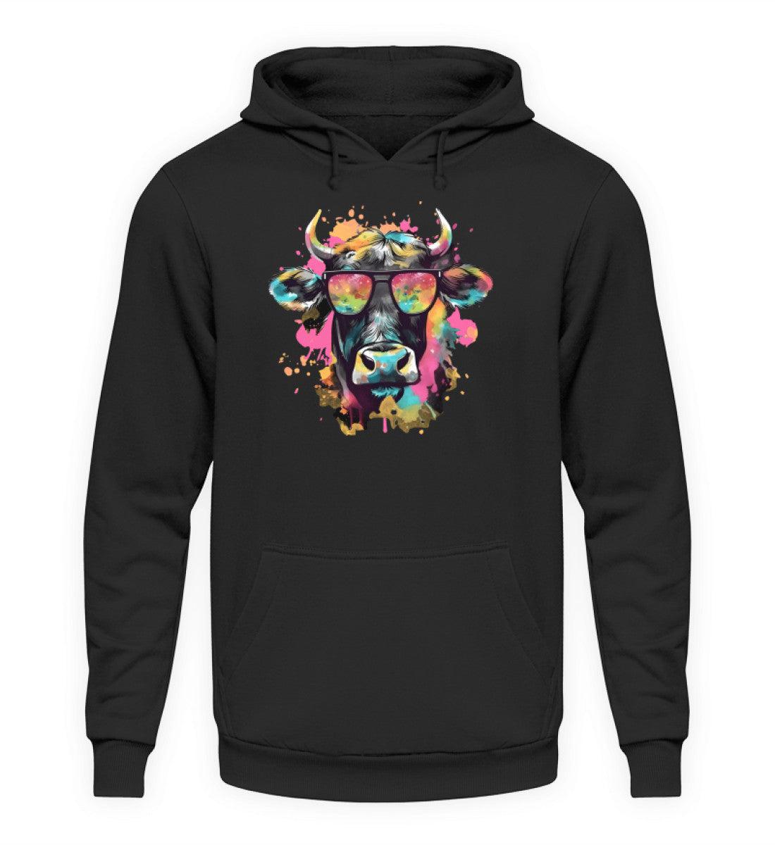 Kuh Sonnenbrille · Unisex Kapuzenpullover Hoodie-Unisex Hoodie-Deep Black-XS-Agrarstarz