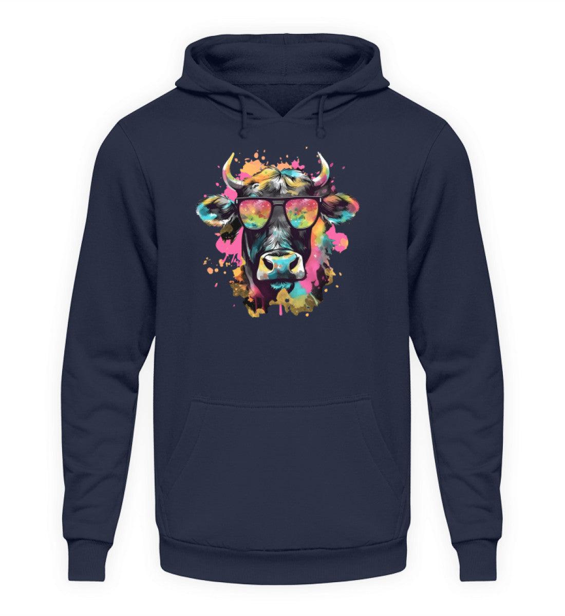 Kuh Sonnenbrille · Unisex Kapuzenpullover Hoodie-Unisex Hoodie-Oxford Navy-XS-Agrarstarz