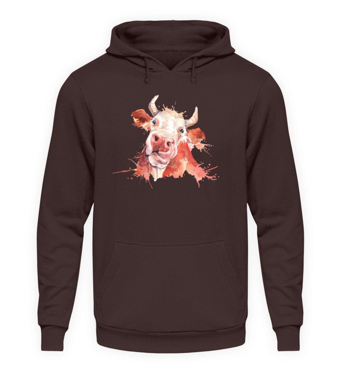 Kuh Wasserfarben · Unisex Kapuzenpullover Hoodie-Unisex Hoodie-Hot Chocolate-S-Agrarstarz