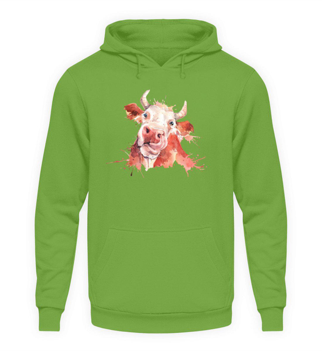 Kuh Wasserfarben · Unisex Kapuzenpullover Hoodie-Unisex Hoodie-LimeGreen-S-Agrarstarz