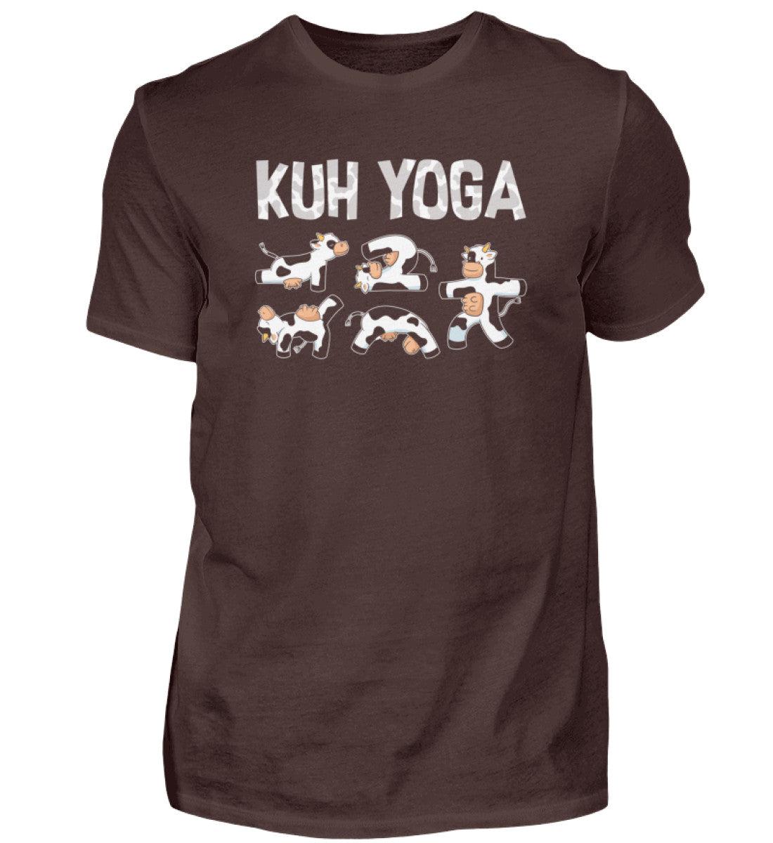 Kuh Yoga · Herren T-Shirt-Herren Basic T-Shirt-Brown-S-Agrarstarz