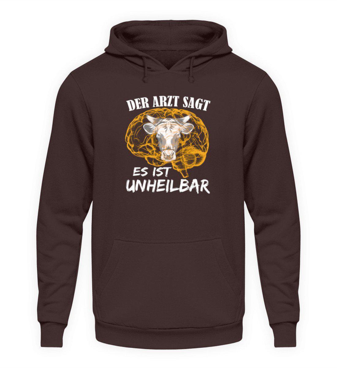 Kuh unheilbar gelb · Unisex Kapuzenpullover Hoodie-Unisex Hoodie-Hot Chocolate-S-Agrarstarz