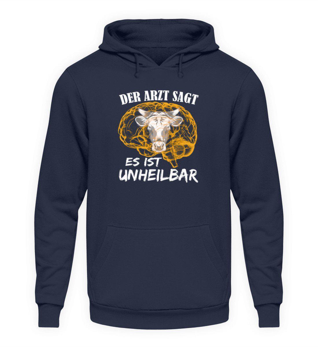 Kuh unheilbar gelb · Unisex Kapuzenpullover Hoodie-Unisex Hoodie-Oxford Navy-S-Agrarstarz