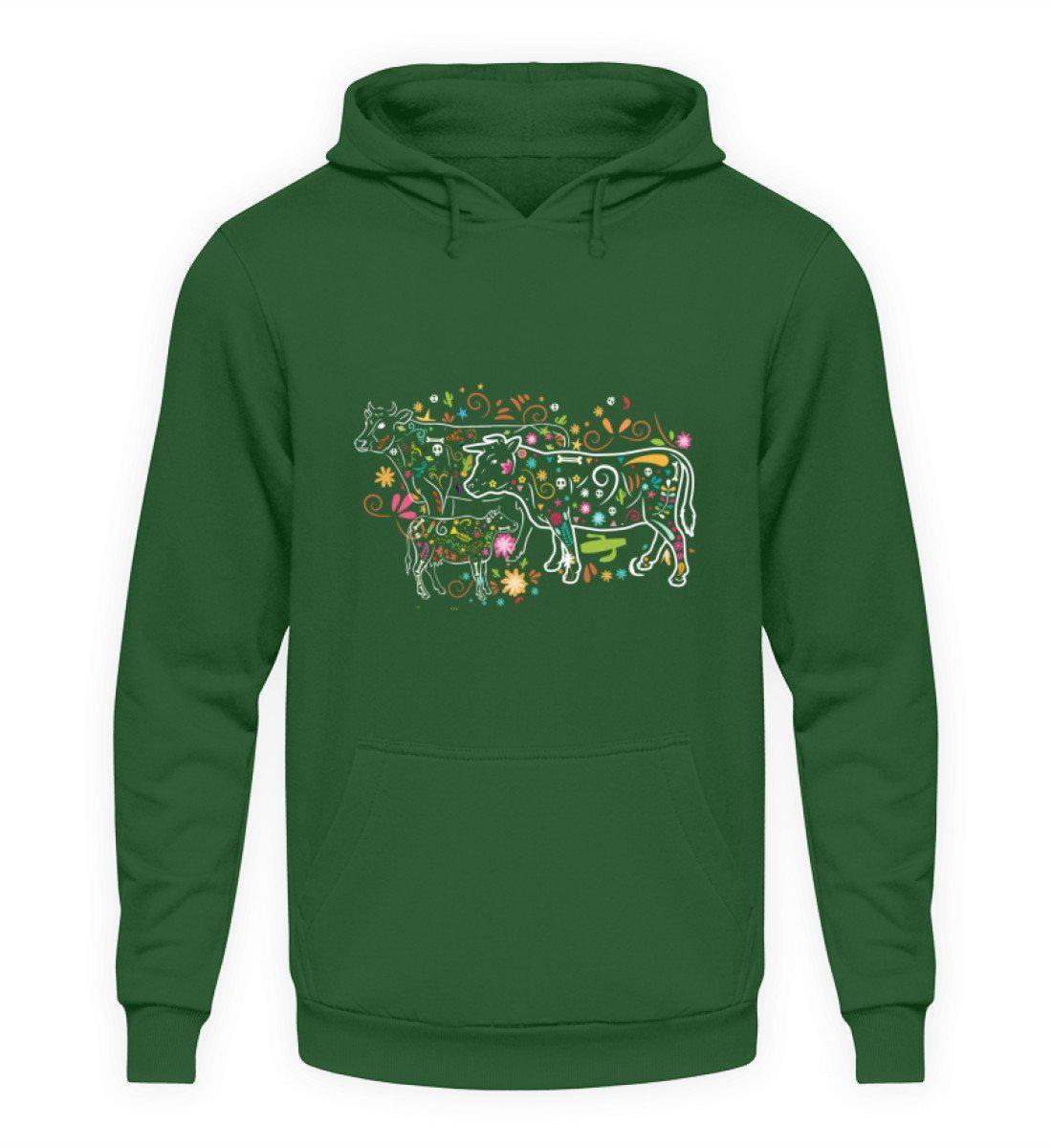Kühe Colorful · Unisex Kapuzenpullover Hoodie-Unisex Hoodie-Bottle Green-S-Agrarstarz