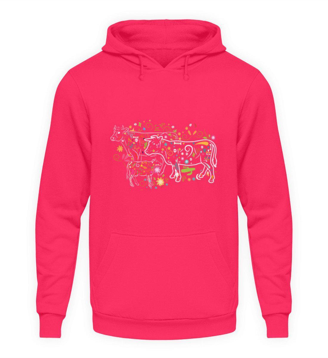 Kühe Colorful · Unisex Kapuzenpullover Hoodie-Unisex Hoodie-Hot Pink-S-Agrarstarz