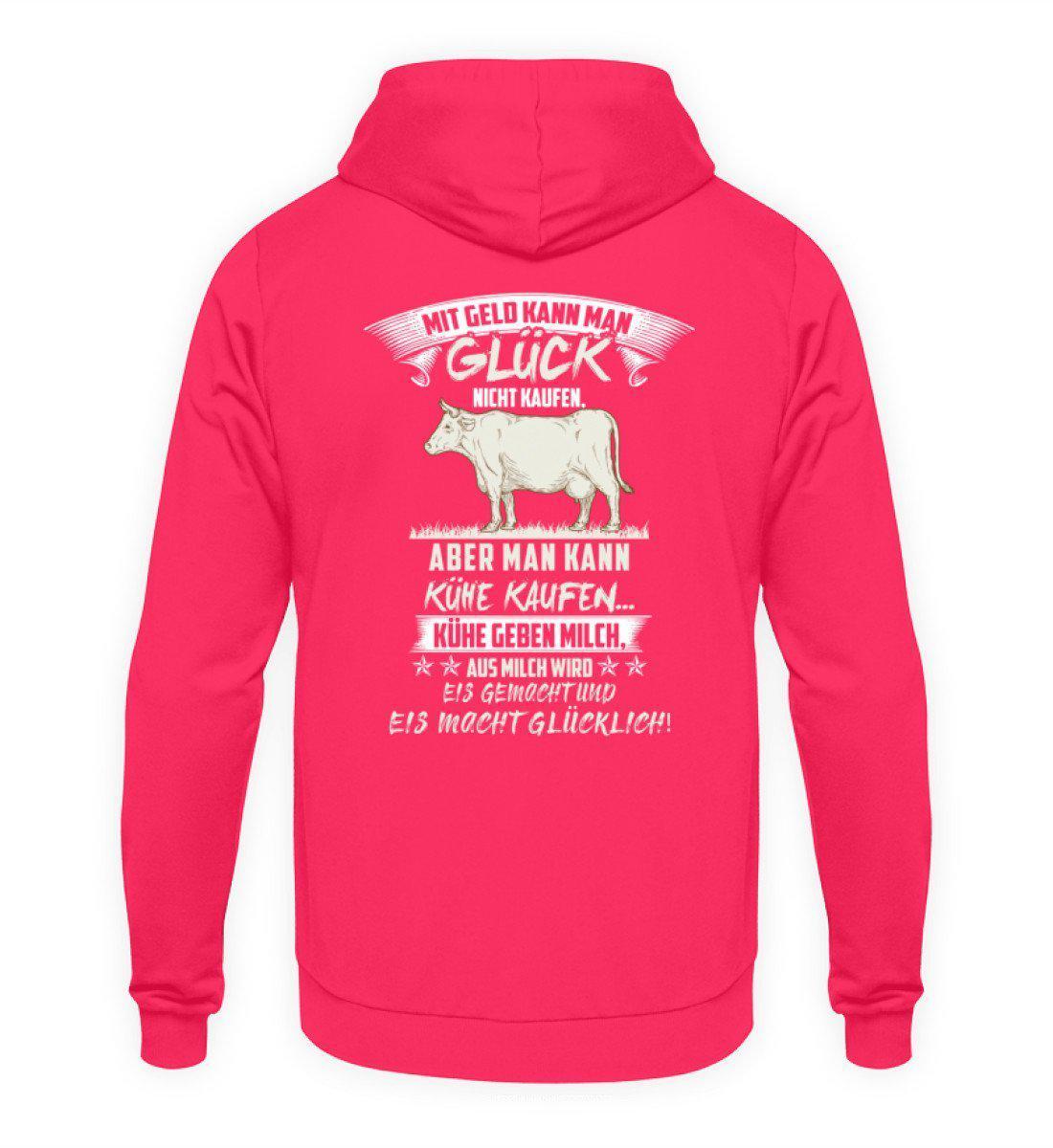 Kühe Geld Glück (Rücken Druck) · Unisex Kapuzenpullover Hoodie-Unisex Hoodie-Hot Pink-L-Agrarstarz