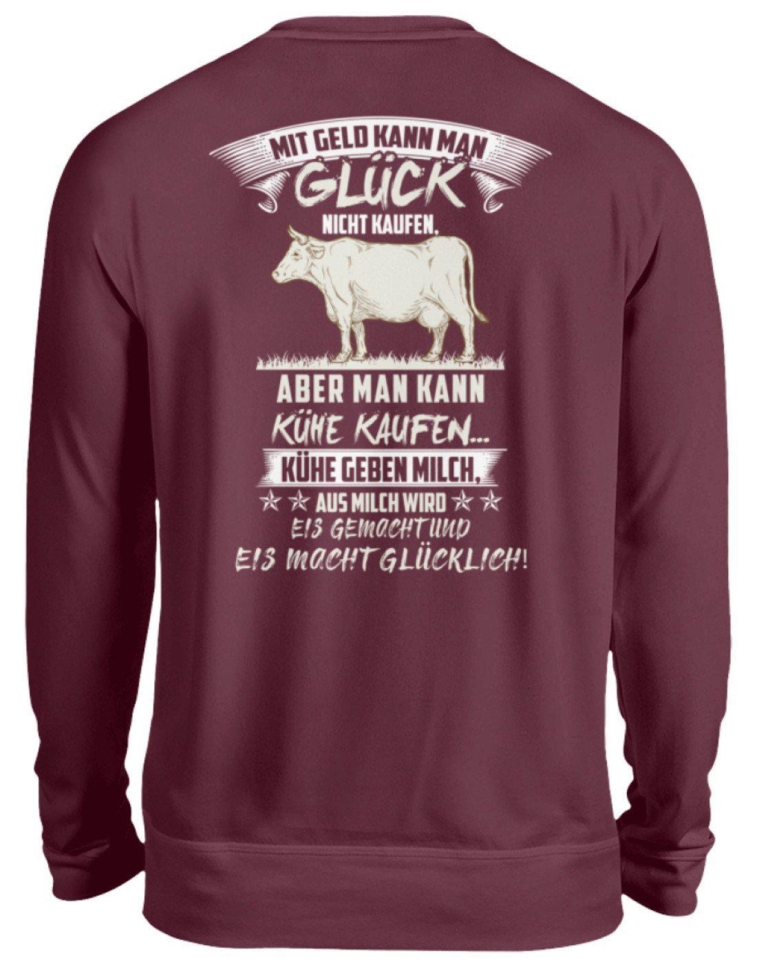Kühe Geld Glück (Rücken Druck) · Unisex Sweatshirt Pullover-Unisex Sweatshirt-Burgundy-S-Agrarstarz