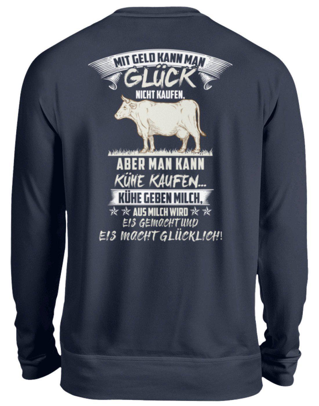 Kühe Geld Glück (Rücken Druck) · Unisex Sweatshirt Pullover-Unisex Sweatshirt-Oxford Navy-S-Agrarstarz