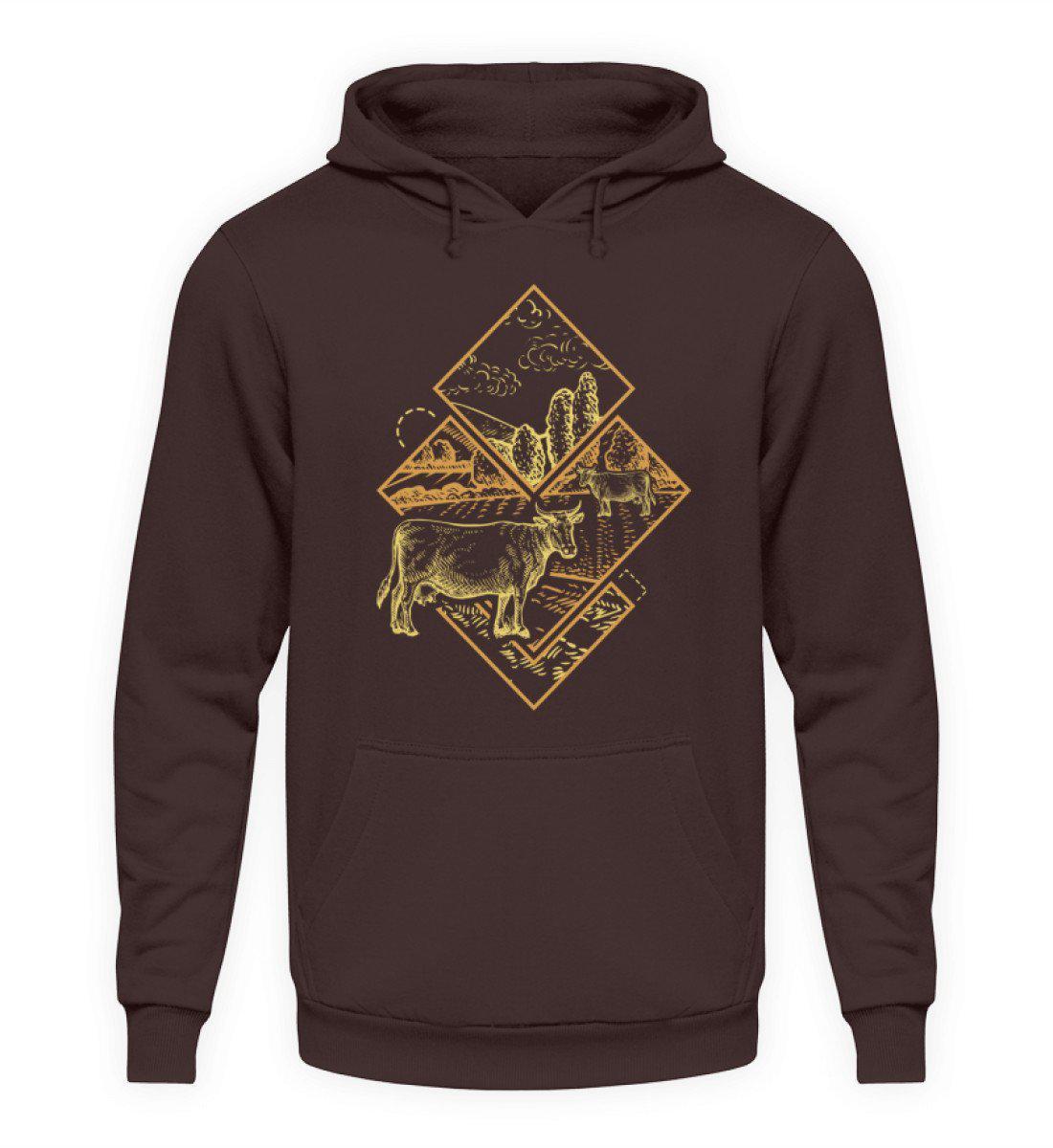 Kühe Geometric · Unisex Kapuzenpullover Hoodie-Unisex Hoodie-Hot Chocolate-S-Agrarstarz