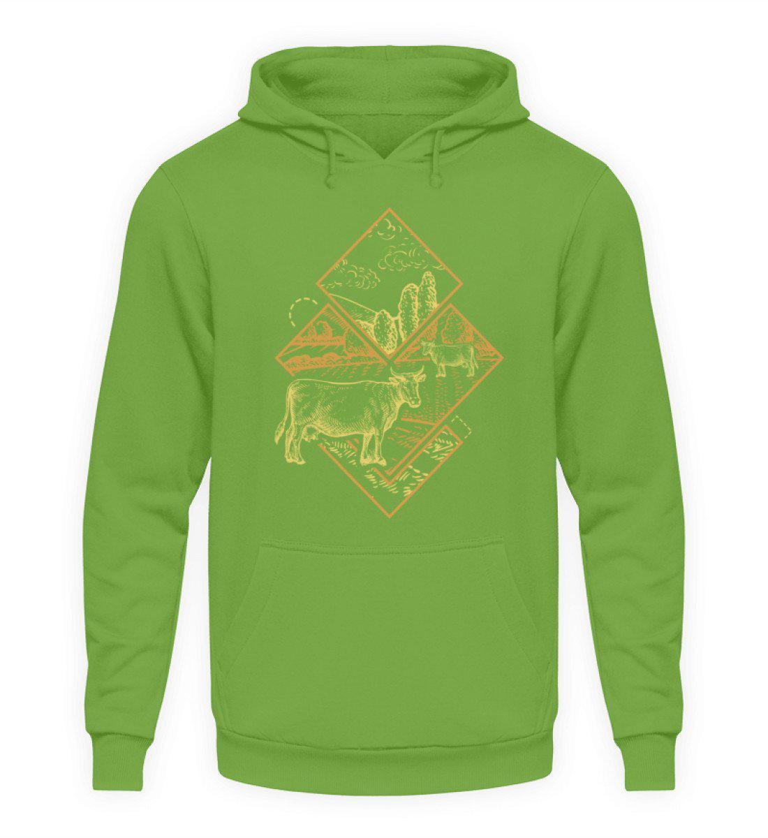 Kühe Geometric · Unisex Kapuzenpullover Hoodie-Unisex Hoodie-LimeGreen-S-Agrarstarz