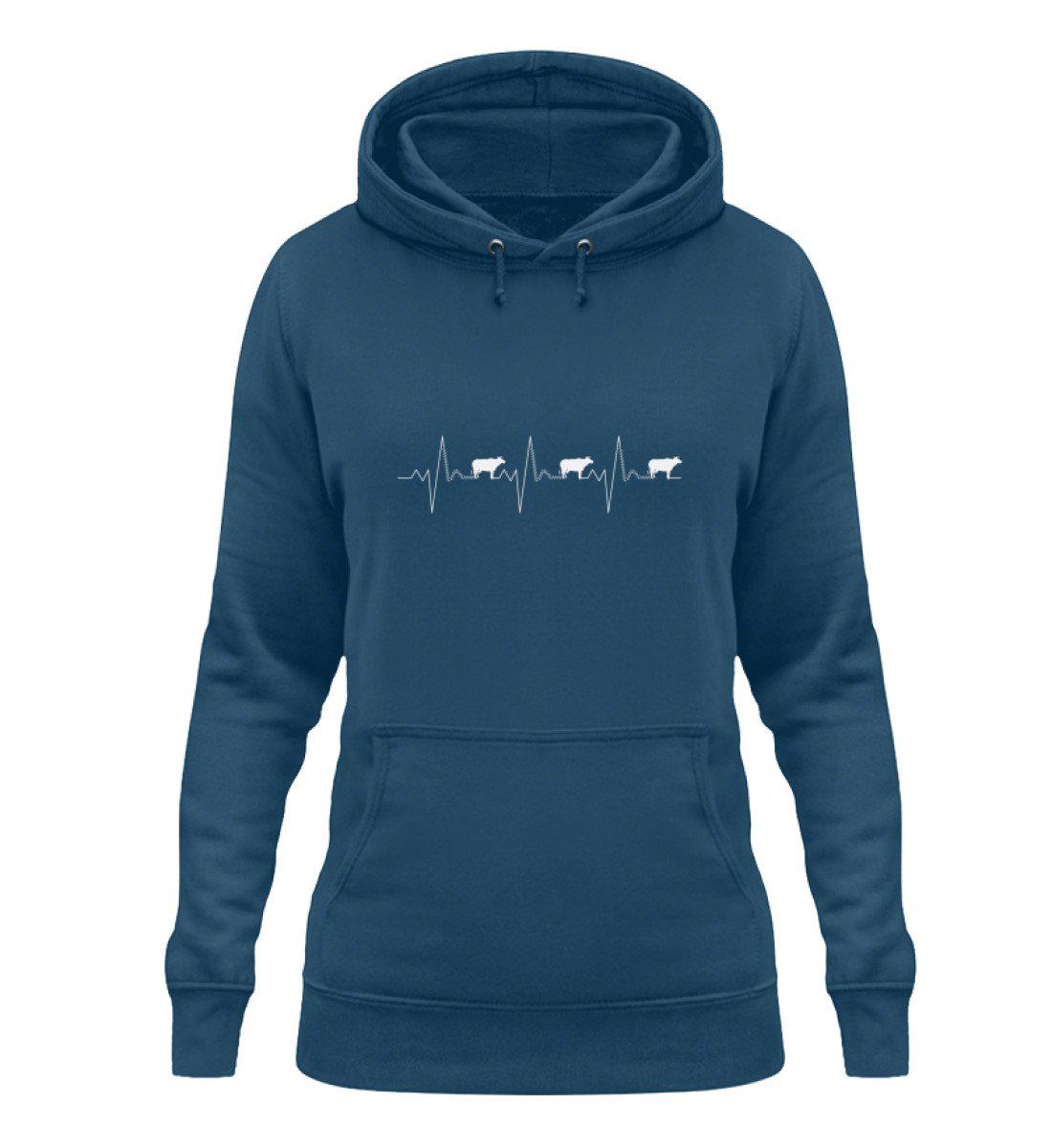 Kühe Heartbeat 2 · Damen Hoodie-Damen Hoodie-Airforce Blue-XS-Agrarstarz