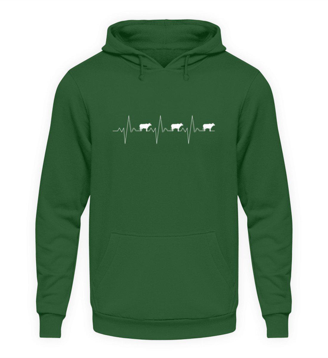 Kühe Heartbeat 2 · Unisex Kapuzenpullover Hoodie-Unisex Hoodie-Bottle Green-S-Agrarstarz