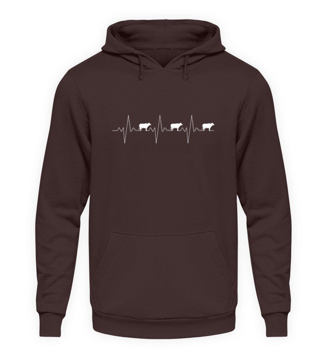 Kühe Heartbeat 2 · Unisex Kapuzenpullover Hoodie-Unisex Hoodie-Hot Chocolate-S-Agrarstarz