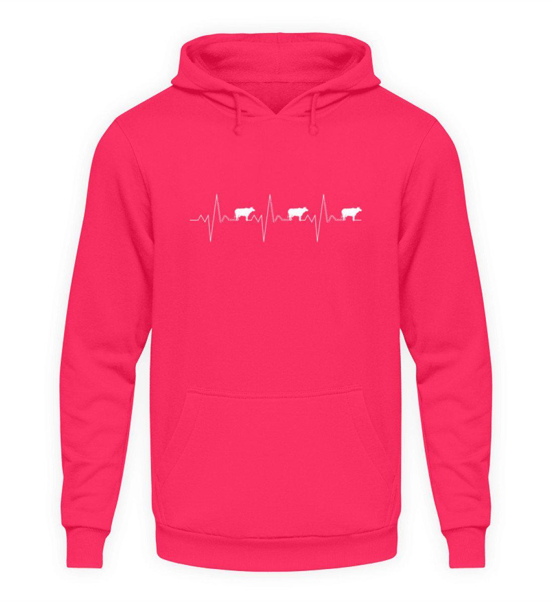 Kühe Heartbeat 2 · Unisex Kapuzenpullover Hoodie-Unisex Hoodie-Hot Pink-S-Agrarstarz