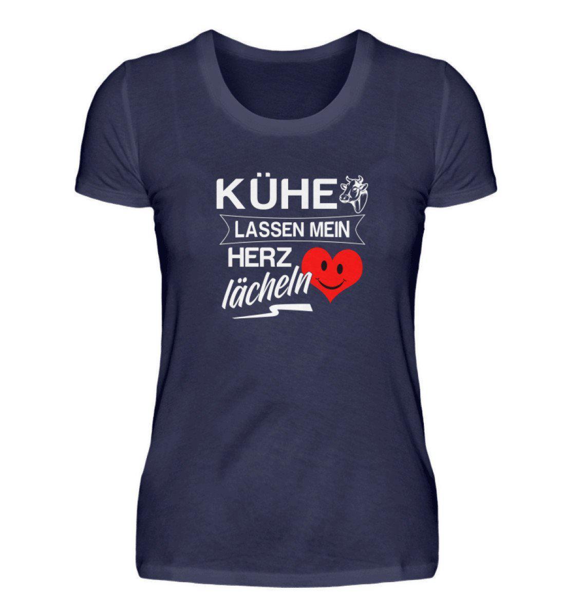 Kühe Herz lächeln · Damen T-Shirt-Damen Basic T-Shirt-Navy-S-Agrarstarz