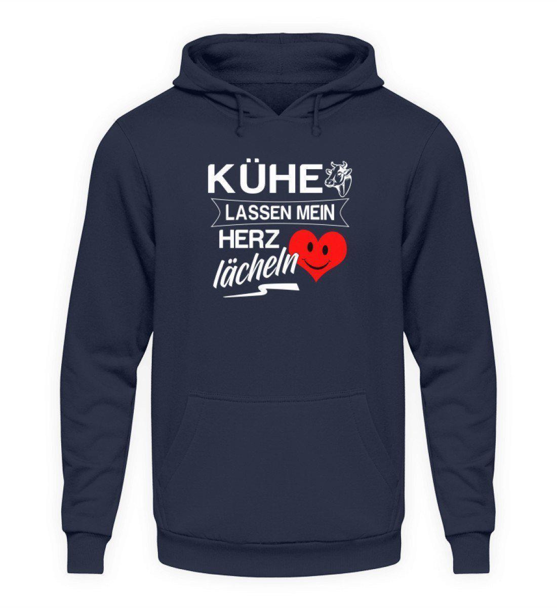 Kühe Herz lächeln · Unisex Kapuzenpullover Hoodie-Unisex Hoodie-Oxford Navy-L-Agrarstarz