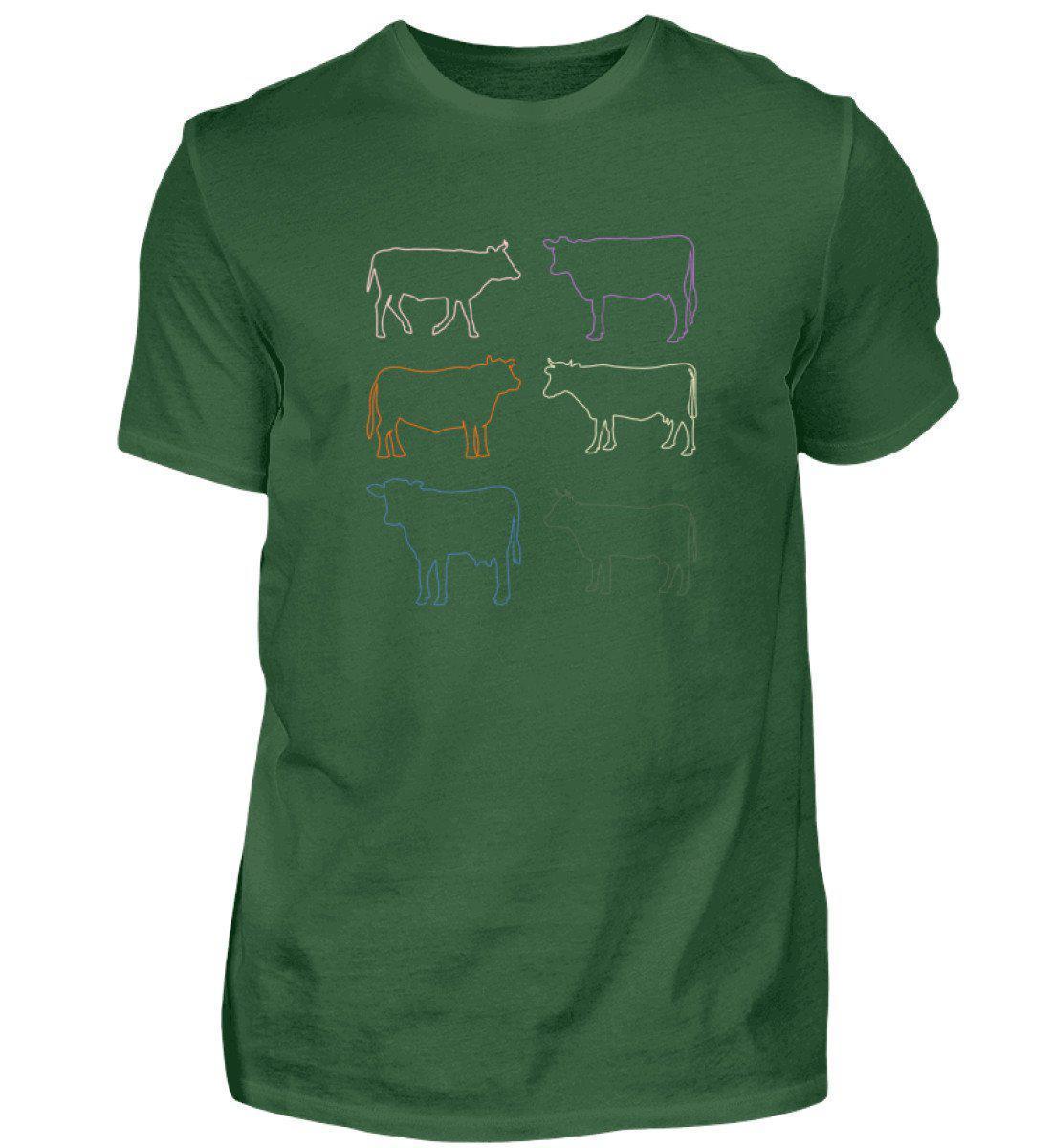 Kühe Silhouette farbig · Herren T-Shirt-Herren Basic T-Shirt-Bottle Green-S-Agrarstarz