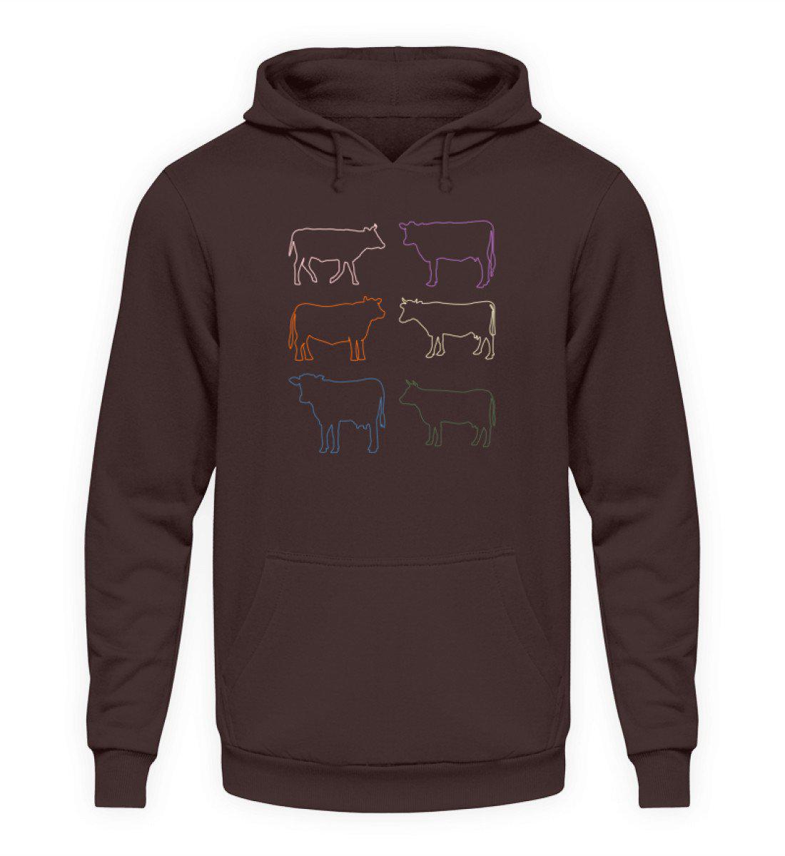 Kühe Silhouette farbig · Unisex Kapuzenpullover Hoodie-Unisex Hoodie-Hot Chocolate-S-Agrarstarz