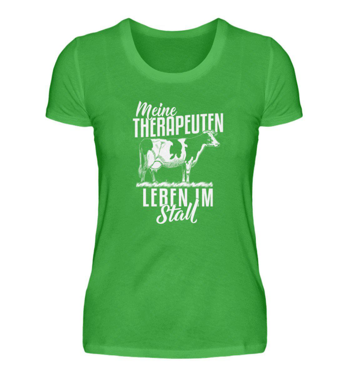 Kühe Therapeuten im Stall · Damen T-Shirt-Damen Basic T-Shirt-Green Apple-S-Agrarstarz