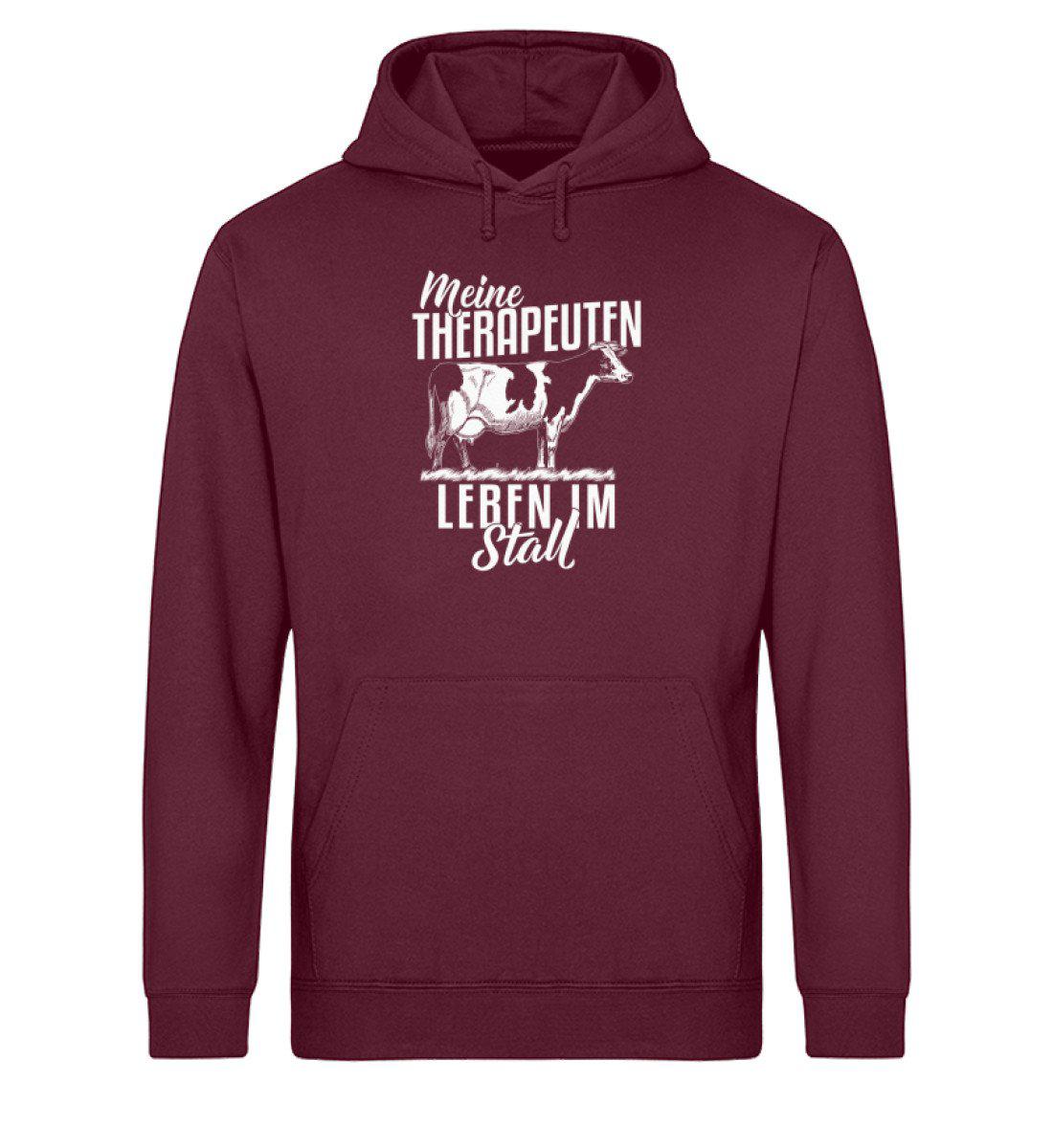 Kühe Therapeuten im Stall · Unisex Organic Hoodie-Drummer Hoodie ST/ST-Burgundy-XS-Agrarstarz