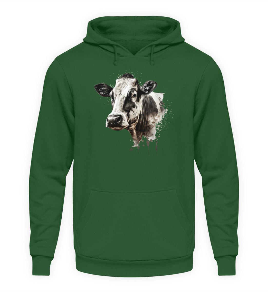 Kühe Wasserfarben 2 · Unisex Kapuzenpullover Hoodie-Unisex Hoodie-Bottle Green-XS-Agrarstarz