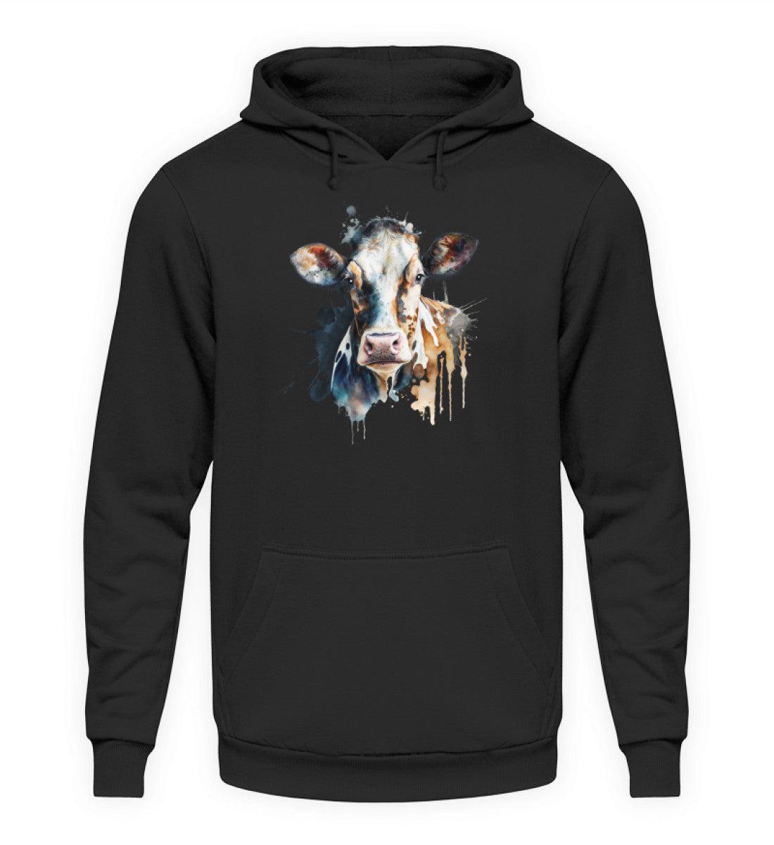 Kühe Wasserfarben 3 · Unisex Kapuzenpullover Hoodie-Unisex Hoodie-Deep Black-XS-Agrarstarz