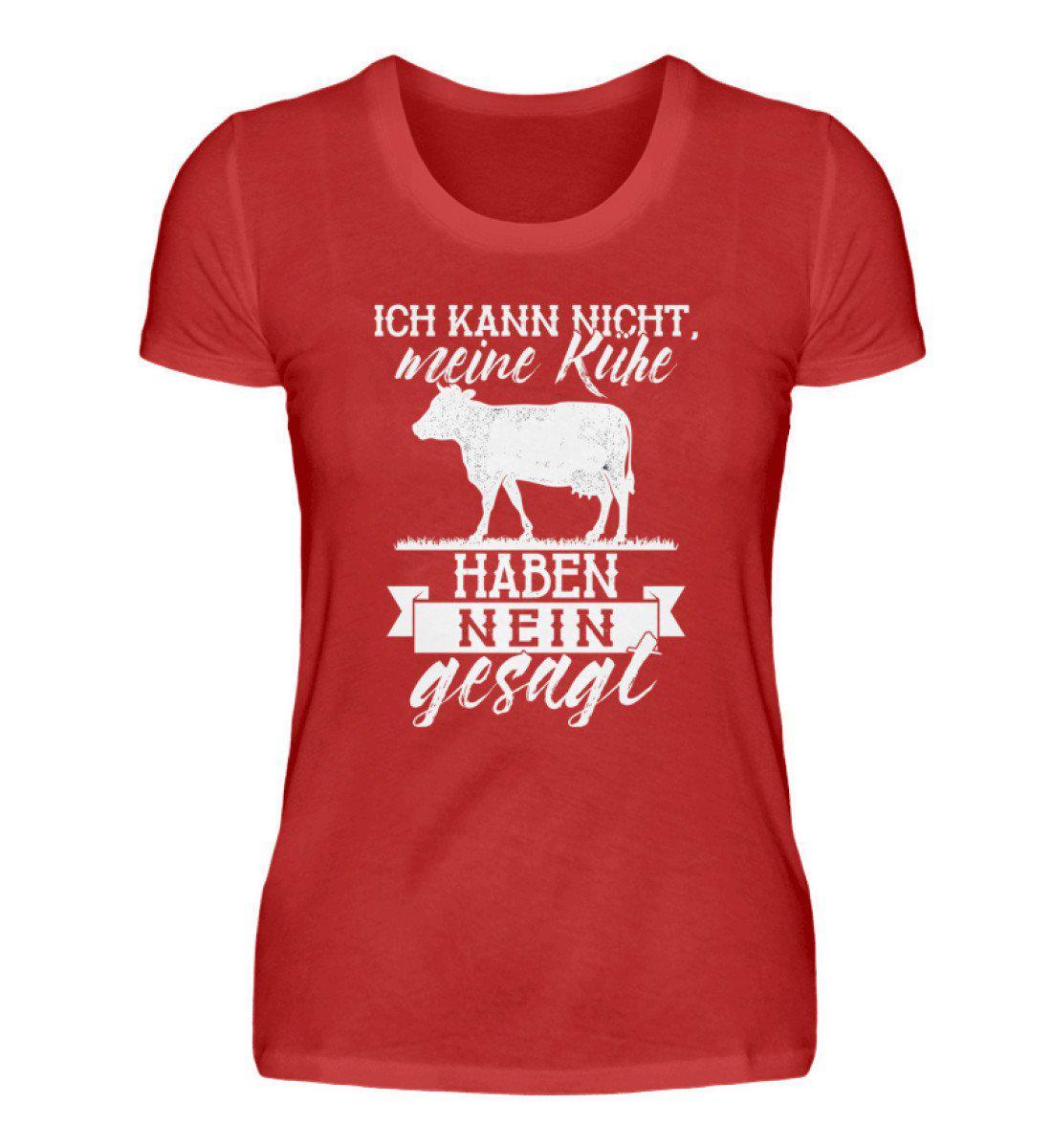 Kühe haben Nein gesagt · Damen T-Shirt-Damen Basic T-Shirt-Red-S-Agrarstarz