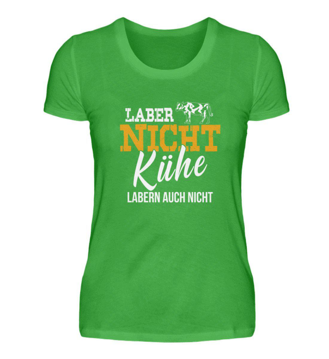 Kühe labern nicht · Damen T-Shirt-Damen Basic T-Shirt-Green Apple-S-Agrarstarz