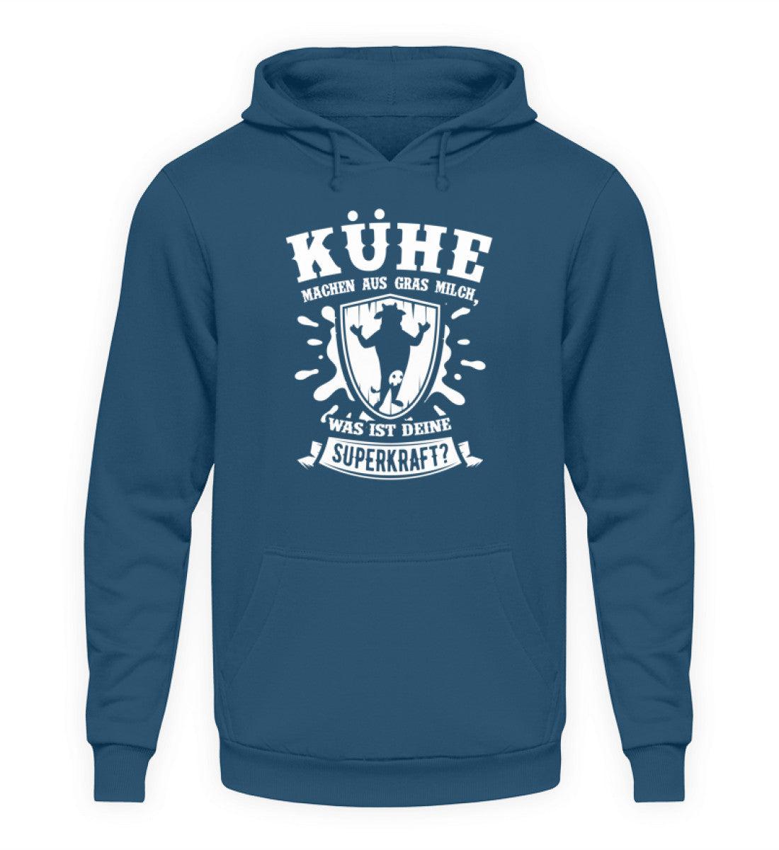 Kühe machen aus Gras Milch · Unisex Kapuzenpullover Hoodie-Unisex Hoodie-Airforce Blue-S-Agrarstarz