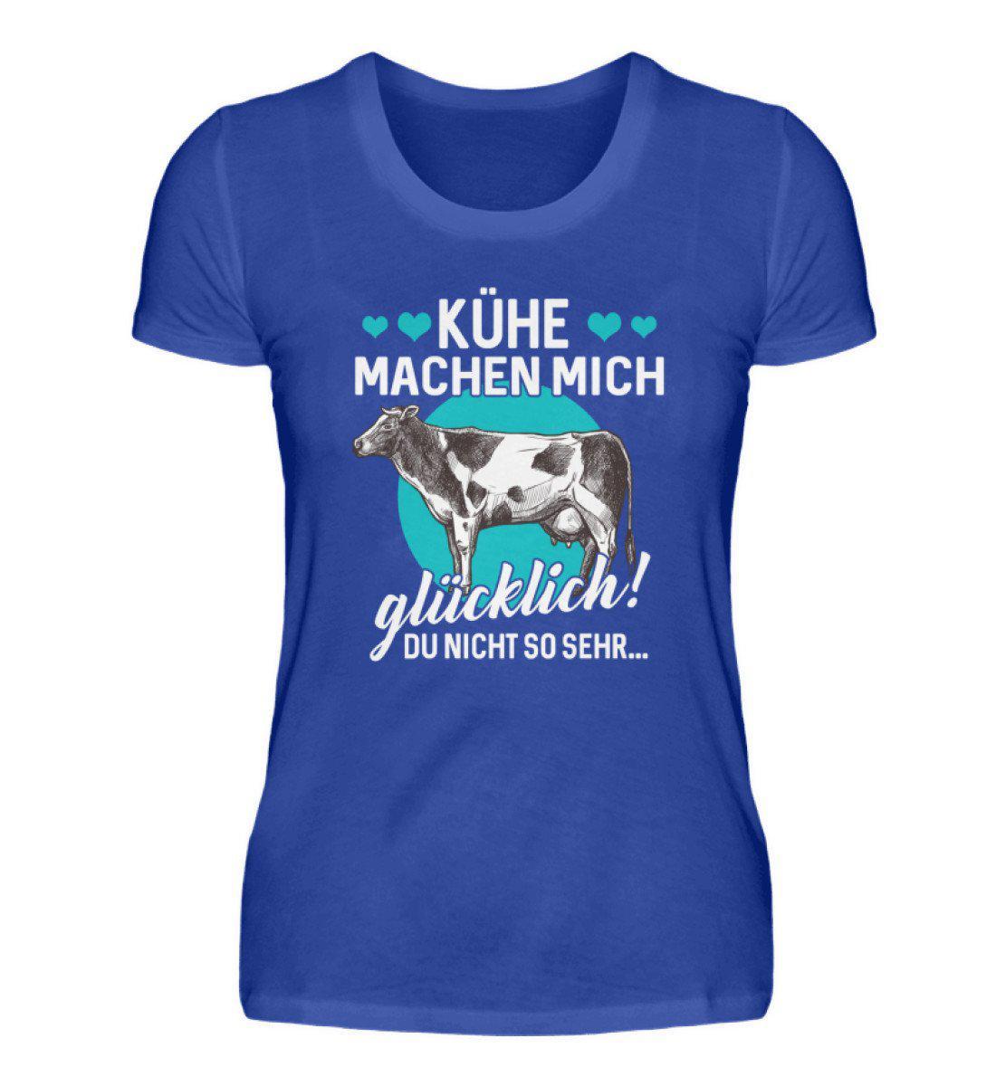Kühe machen glücklich · Damen T-Shirt-Damen Basic T-Shirt-Neon Blue-S-Agrarstarz