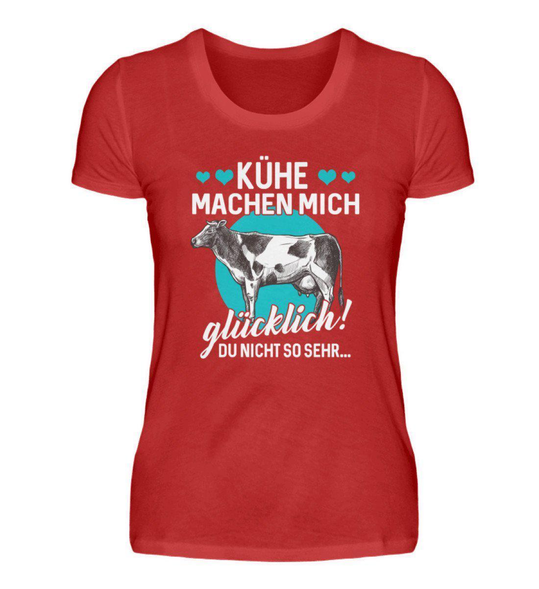 Kühe machen glücklich · Damen T-Shirt-Damen Basic T-Shirt-Red-S-Agrarstarz