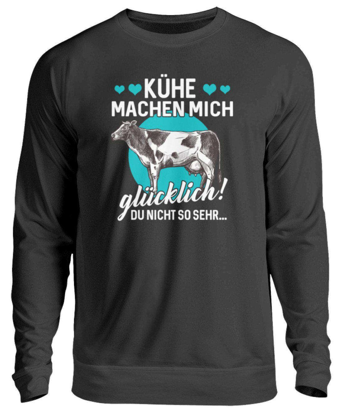 Kühe machen glücklich · Unisex Sweatshirt Pullover-Unisex Sweatshirt-Jet Black-S-Agrarstarz