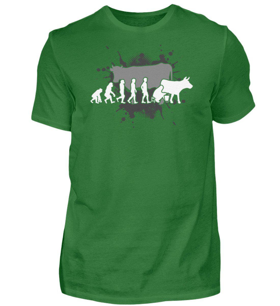 Kühe melken Evolution · Herren T-Shirt-Herren Basic T-Shirt-Kelly Green-S-Agrarstarz