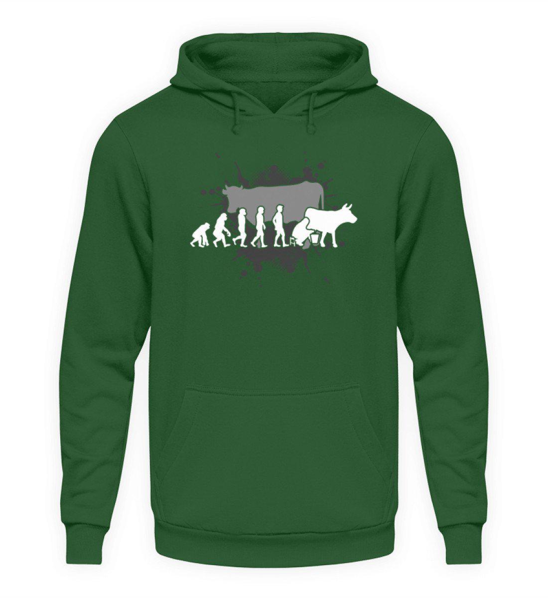 Kühe melken Evolution · Unisex Kapuzenpullover Hoodie-Unisex Hoodie-Bottle Green-L-Agrarstarz