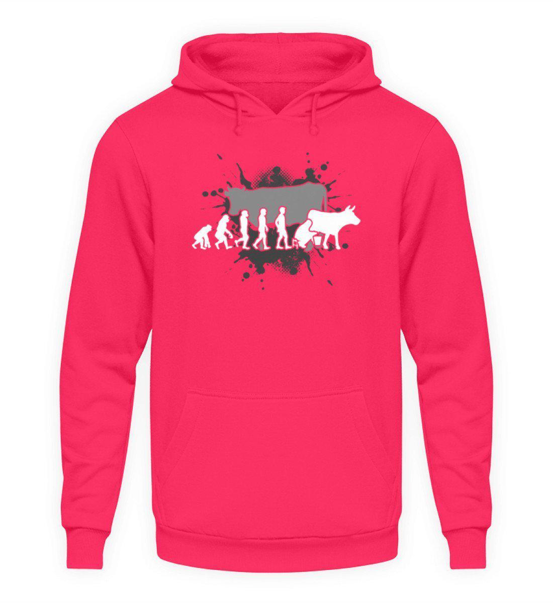 Kühe melken Evolution · Unisex Kapuzenpullover Hoodie-Unisex Hoodie-Hot Pink-L-Agrarstarz