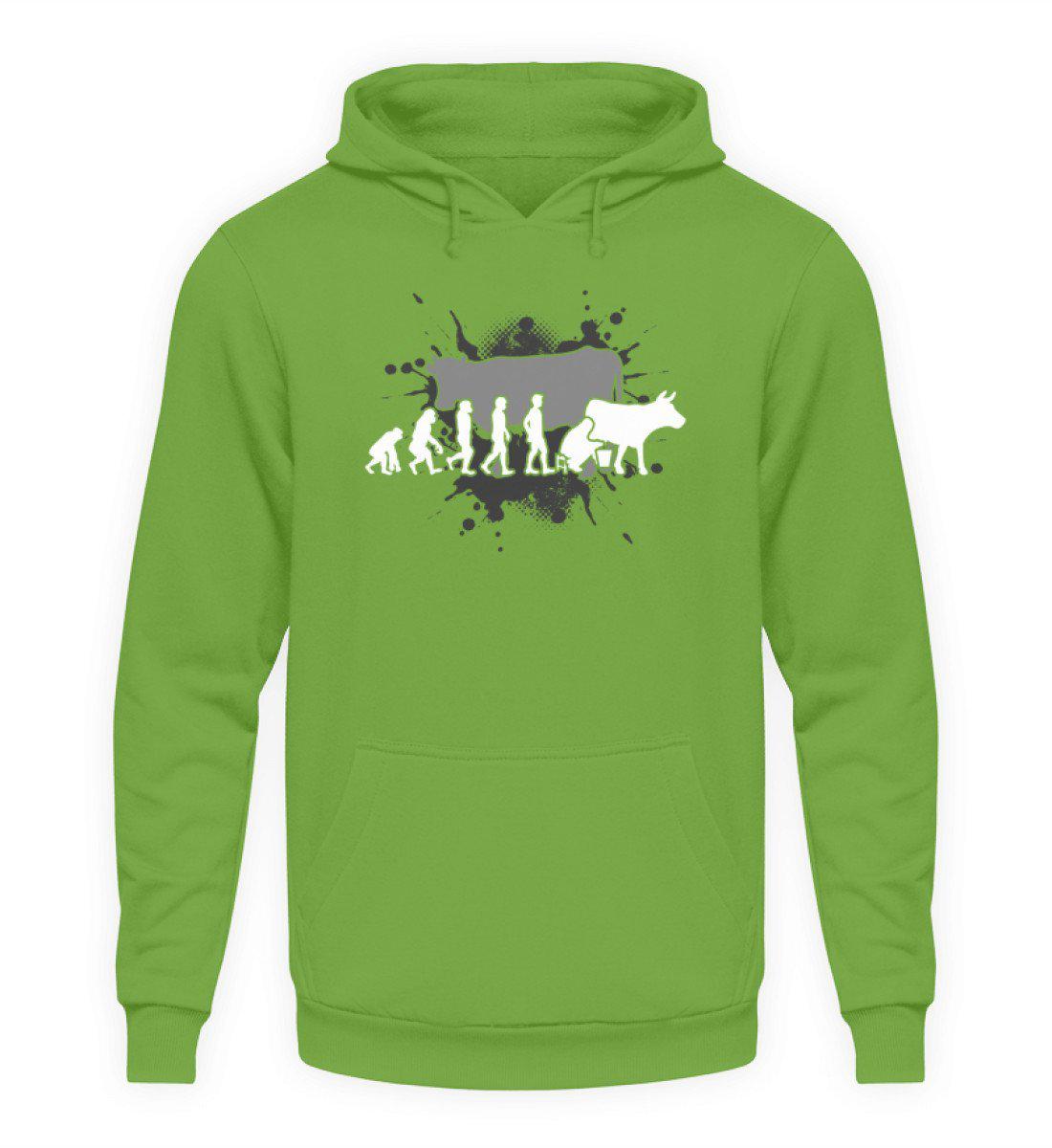 Kühe melken Evolution · Unisex Kapuzenpullover Hoodie-Unisex Hoodie-LimeGreen-L-Agrarstarz