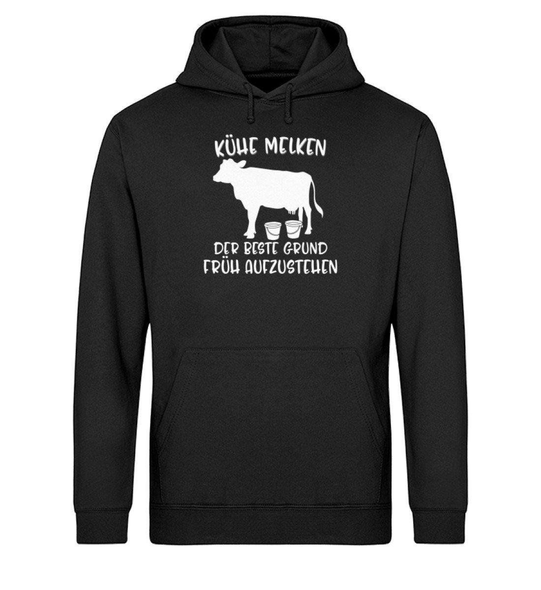 Kühe melken früh aufstehen · Unisex Organic Hoodie-Drummer Hoodie ST/ST-Black-XS-Agrarstarz