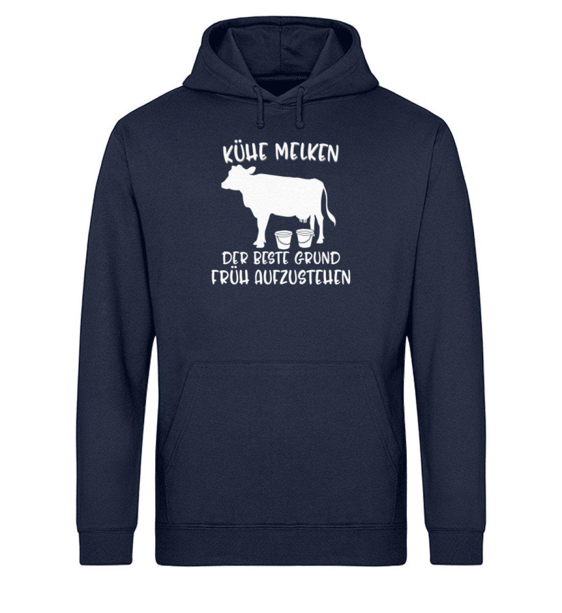 Kühe melken früh aufstehen · Unisex Organic Hoodie-Drummer Hoodie ST/ST-French Navy-XS-Agrarstarz