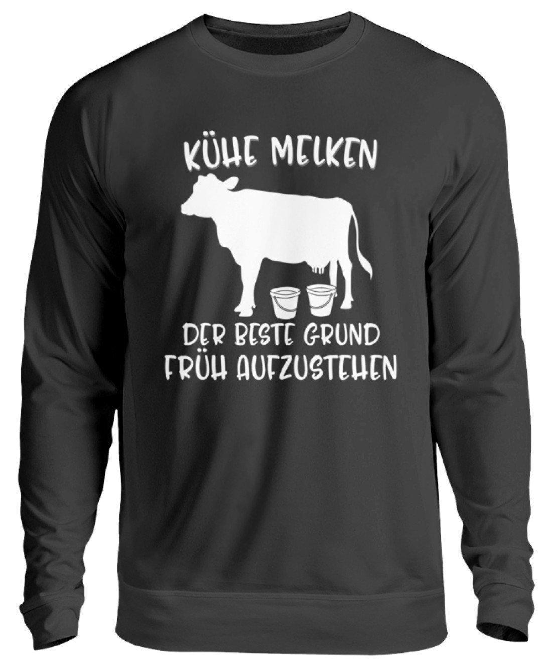 Kühe melken früh aufstehen · Unisex Sweatshirt Pullover-Unisex Sweatshirt-Jet Black-S-Agrarstarz