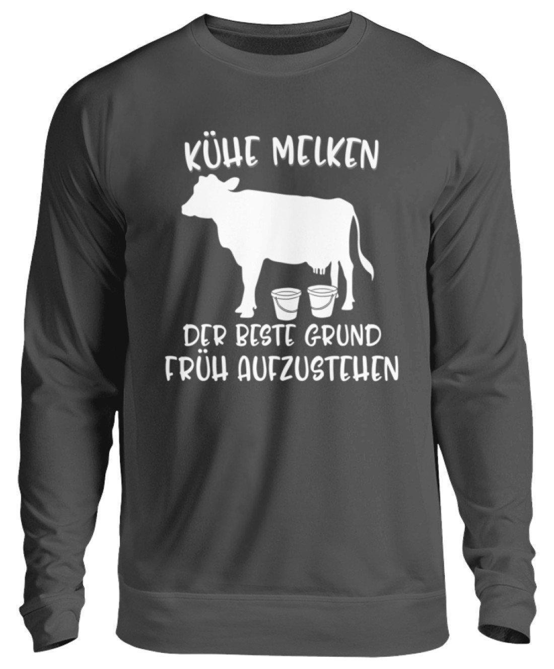Kühe melken früh aufstehen · Unisex Sweatshirt Pullover-Unisex Sweatshirt-Storm Grey (Solid)-S-Agrarstarz